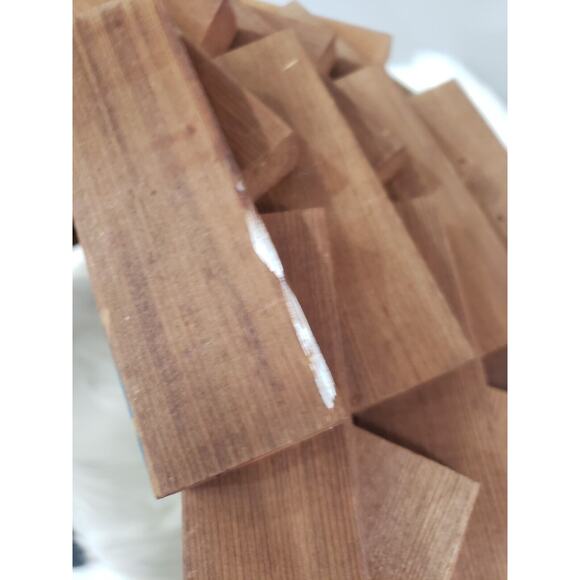 LARGE Vintage MCM Wood Block Planter Hanging Plant Basket Boho Chic‎ Cedar Swag - Picture 7 of 11